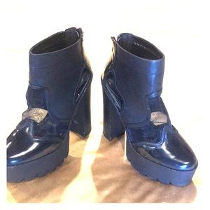 Black Booties with netting- Discounted Shipping.